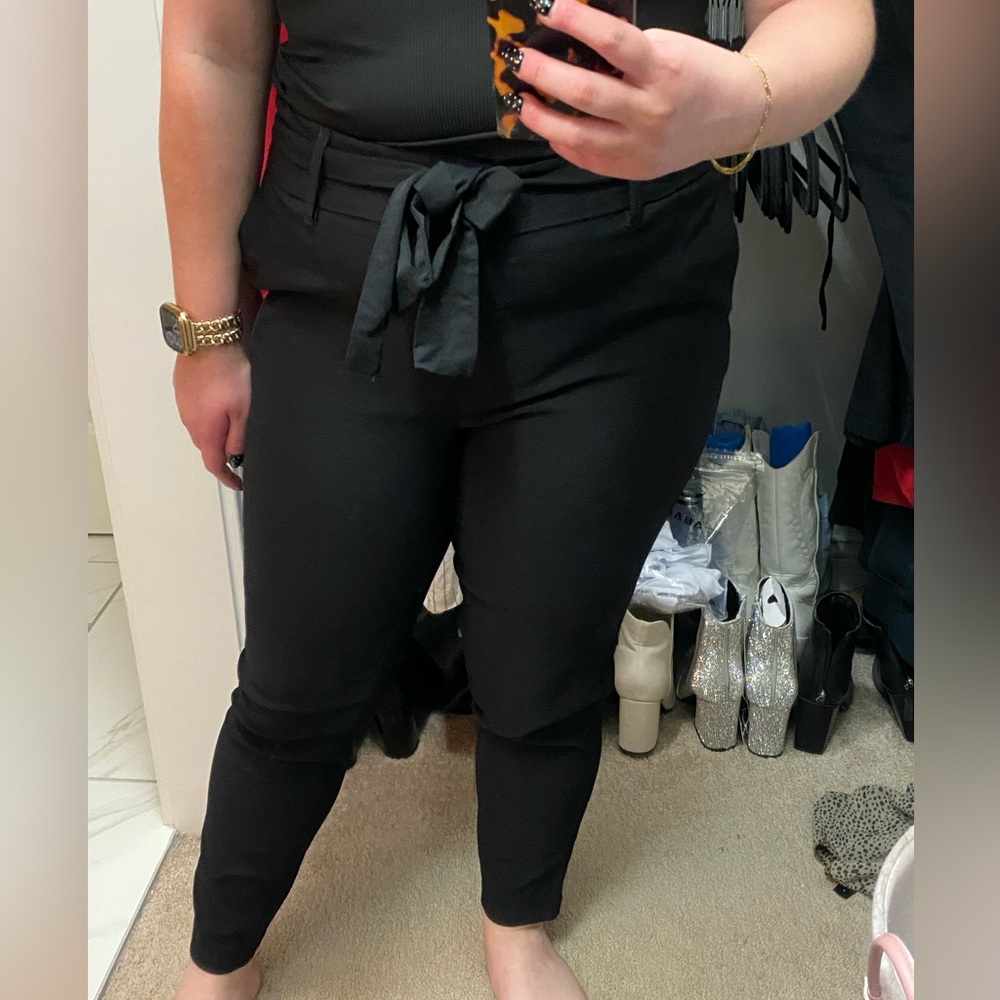 Jules & Leopold Black Tie-Waist Pants